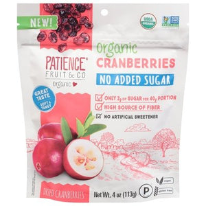 Patience Fruit & Co Dried Cranberries,No Sugar 8/4 Oz [UNFI #44838]