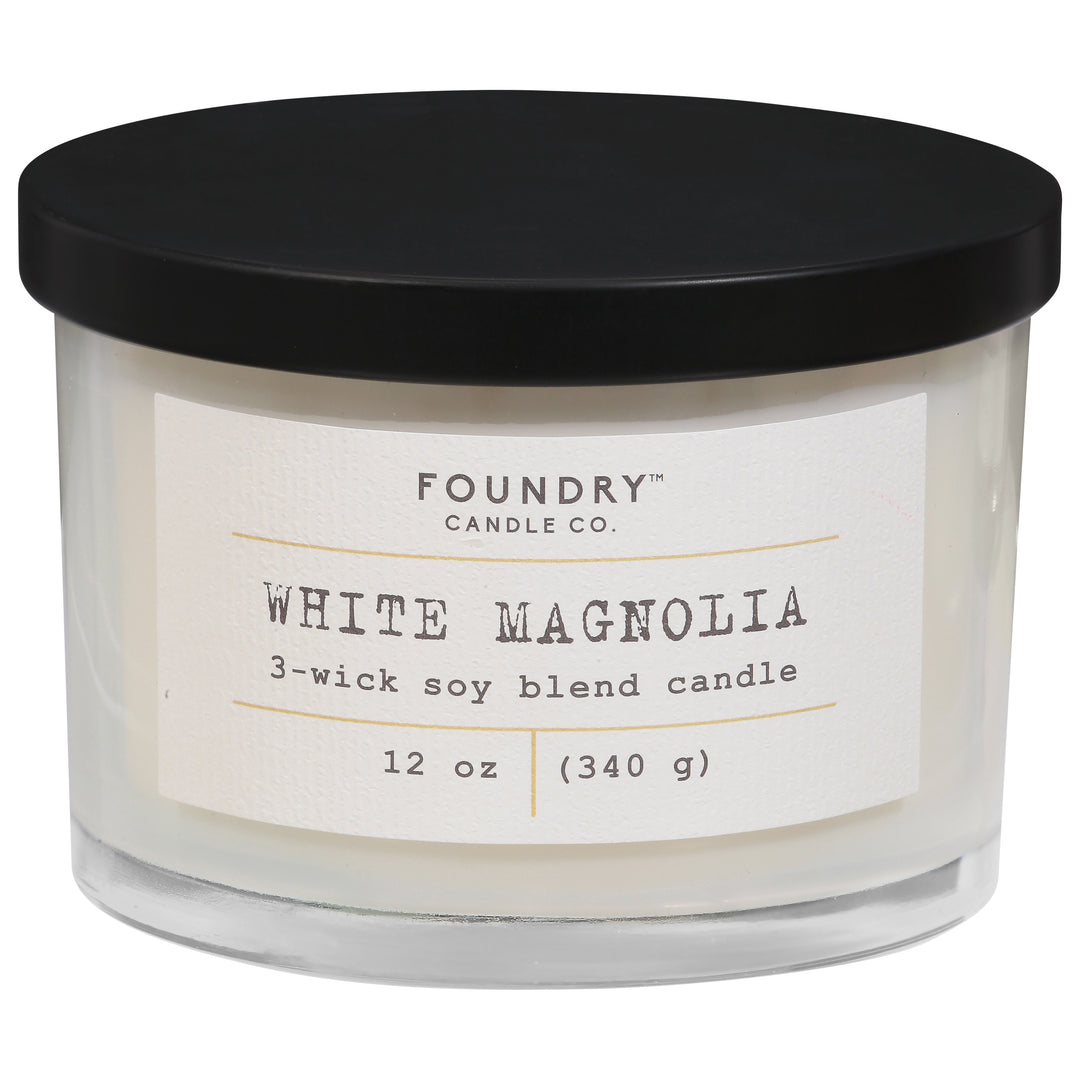 Foundry White Magnolia Candle 3 Wik 4/12 Oz [UNFI #08765] T