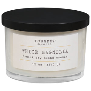 Foundry White Magnolia Candle 3 Wik 4/12 Oz [UNFI #08765] T