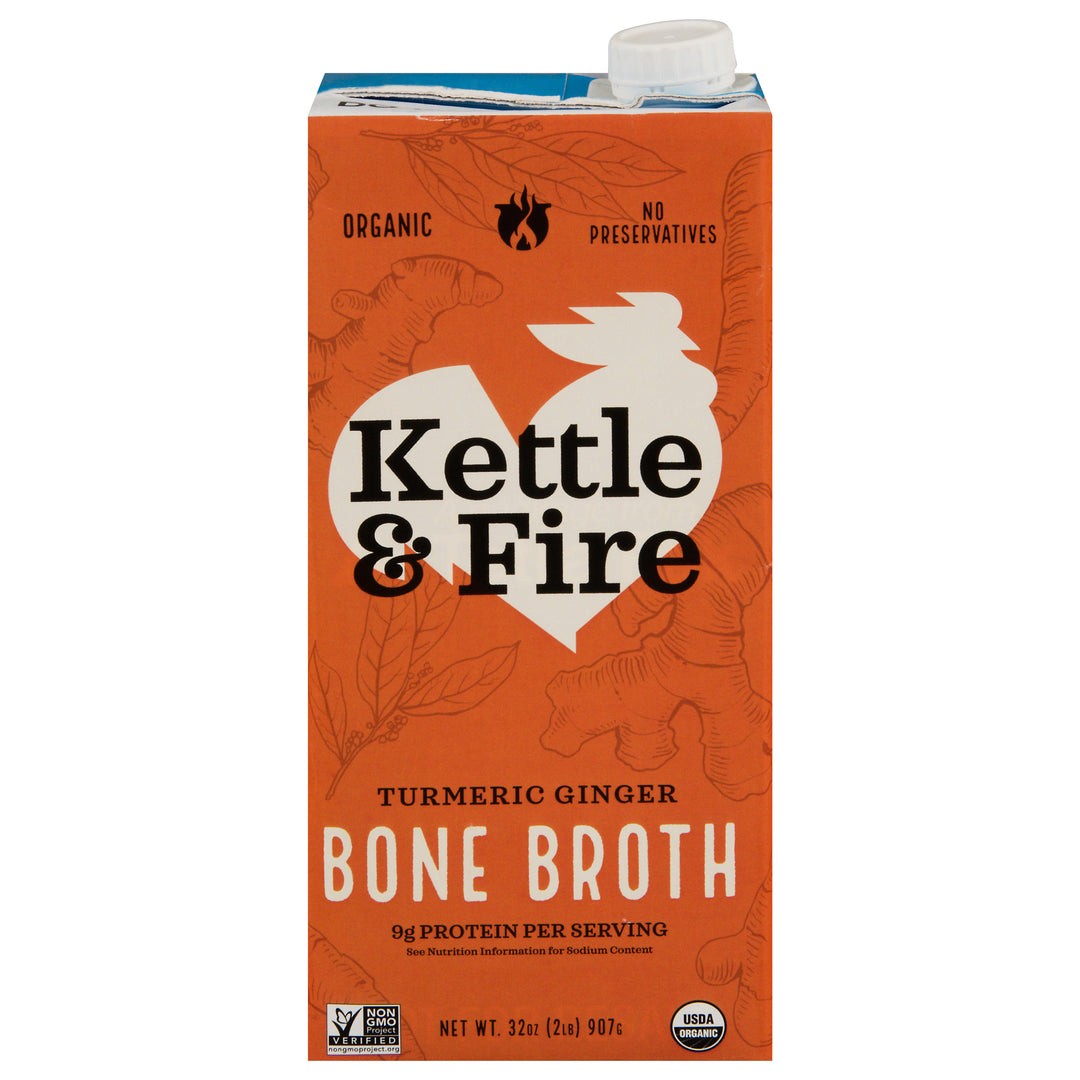 Kettle & Fire Bone Broth,Turmeric Ginger 8/32 Oz [UNFI #18445]