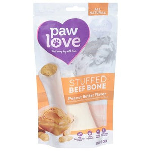 Paw Love Stuffed Beef Bone Peanut Btr 6/1 Ct [UNFI #56864] T