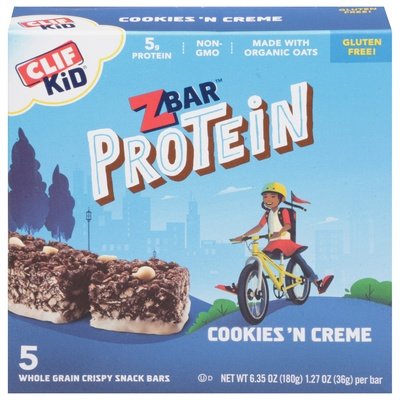 Clif Kid Zbar Protein,Cookies/Cream 6/5/1.27 Oz [UNFI #57632]
