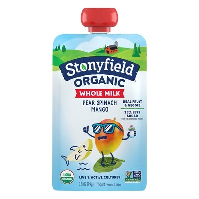 Stonyfield Organic Pouch Pear Spinach Mango 8/3.5 Oz [UNFI #18594]