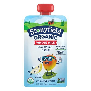 Stonyfield Organic Pouch Pear Spinach Mango 8/3.5 Oz [UNFI #18594]