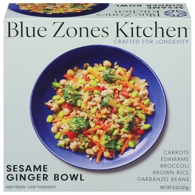 Blue Zones Kitchen Sesame Ginger Bowl Brown Rice 6/8 Oz [UNFI #58241]