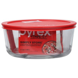 Pyrex 7 Cup Round Red Plastic 1 Ct [UNFI #08000] T