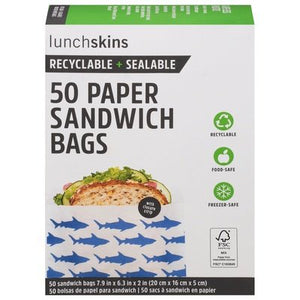 Lunchskins Sandwhich Bag,Paper,Nv,Shark 12/50 Ct [UNFI #03172] T