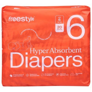 Freestyle Diapers Baby Size 6 6/20 Ct [UNFI #17370]