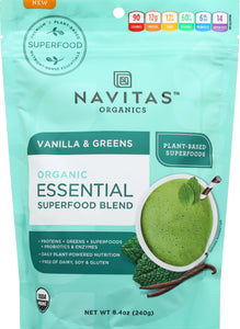 Navitas Organics Essential Blend Vanilla/Greens 6/8.4 Oz [UNFI #74193] T