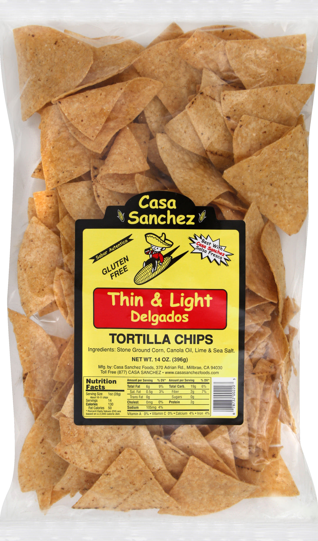 Casa Sanchez Foods Thin & Light Chips 12/14 Oz [UNFI #47799]