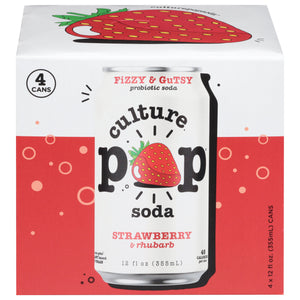 Culture Pop Soda Strawberry Rhubabrd 6/4/12 OZ [UNFI #06948] T