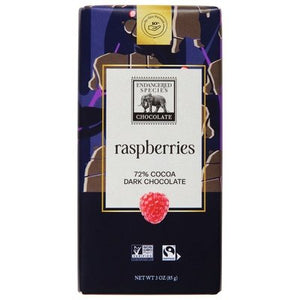 Endangered Species Chocolate Grizzly Dark W/Red Raspberries 12/3 Oz [UNFI #30527]