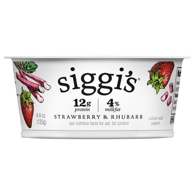 Siggis Strawberry Rhubarb 4% 12/4.4 Oz [UNFI #18497]