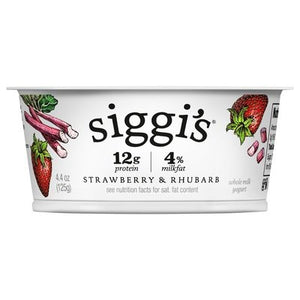 Siggis Strawberry Rhubarb 4% 12/4.4 Oz [UNFI #18497]