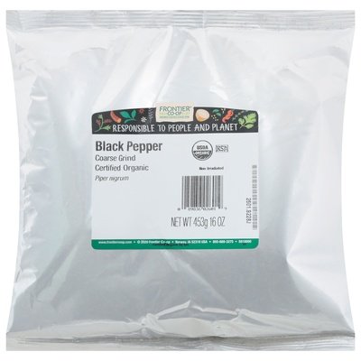 Frontier Nat Prod Co-op Black Pepper Coarse Grind 1 Lb [UNFI #28372]