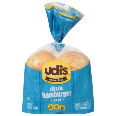 Udis Gluten Free Buns Classic Hamburger 4 Pk 8/10.4 Oz [UNFI #78275]