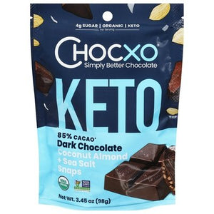 Chocxo Dk Choc Cnut Alm+Ssalt Snaps 85% Cacao 6/3.45 Oz [UNFI #55643]