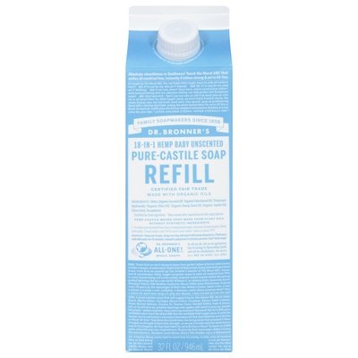 Dr. Bronners Unscented Refill 32 Oz [UNFI #06562] T