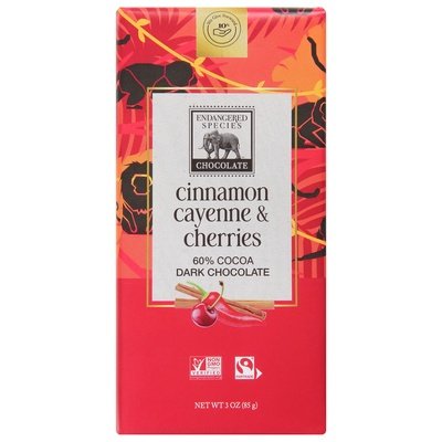 Endangered Species Chocolate Tamarin Dark W/Cinn Cayenne Cherry 12/3 Oz [UNFI #59793]