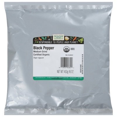 Frontier Nat Prod Co-op Pepper Black Med Ground 1 Lb [UNFI #28345]