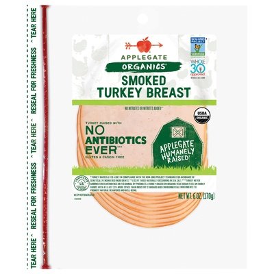 Applegate Farms Smoked Turkey Sliced 12/6 Oz [UNFI #74376]