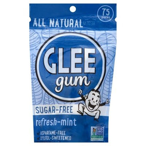 Glee Gum Sugar Free Peppermint Pouch 6/55 Ct [UNFI #47676]