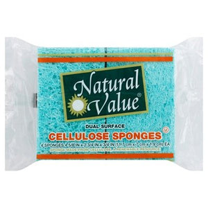 Natural Value Sponges Cellulose 24/4 Ct [UNFI #60079] T