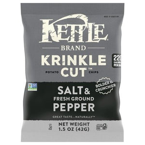 Kettle Brand Chips Krinkle Cut Salt/Pepper 24/1.5 Oz [UNFI #31738]
