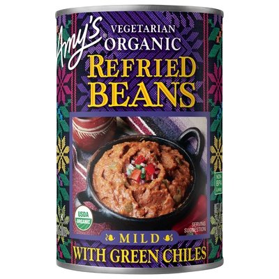 Amys Refried Pintos W/Green Chiles 12/15.4 Oz [UNFI #23726]