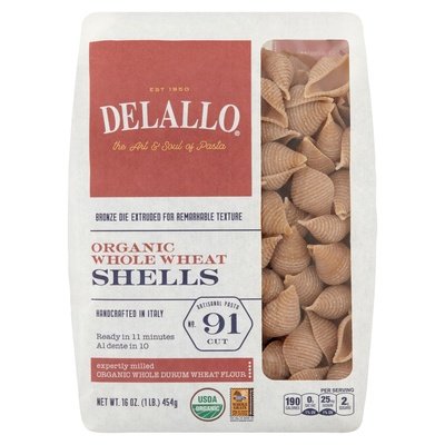 Delallo Shells #91 Whole Wheat 8/16 Oz [UNFI #49198]