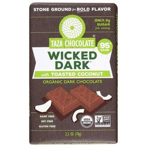 Taza Chocolate Dark Chocolate/Toasted Coconut 10/2.5 Oz [UNFI #59083]