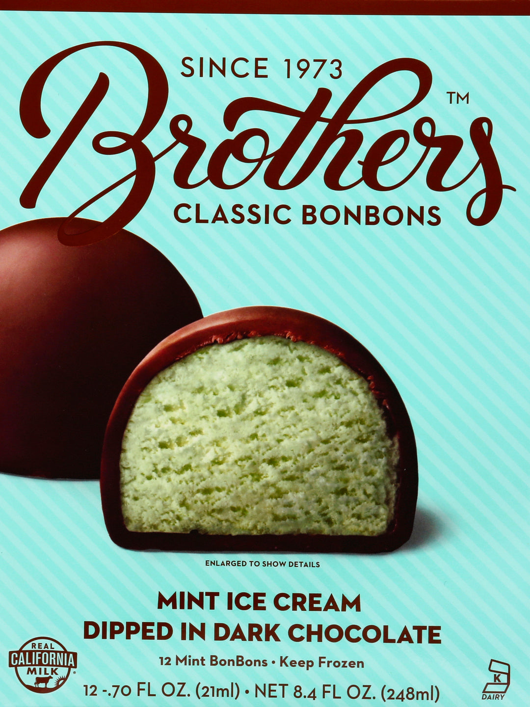 Brothers Ice Cream Mint Chocolate Dipped Classic 12/12/.7 Oz [UNFI #56251]