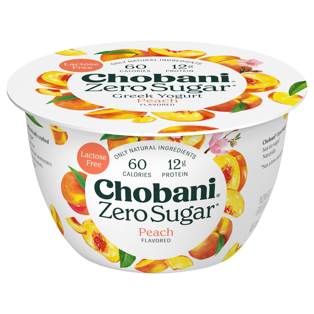 Chobani Zero Sugar Peach Yogurt 12/5.3 OZ [UNFI #28310]