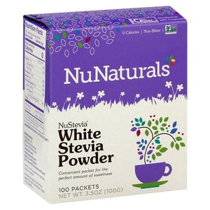 Nunaturals Stevia White Powder W/Maltodextrin 100 Pkt [UNFI #49116]
