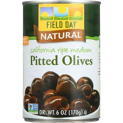 Field Day Olives,Black Pitted,Medium Ripe 12/6 Oz [UNFI #05025]