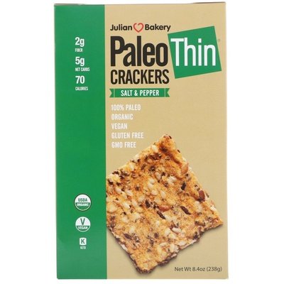 Julian Bakery Paleo Salt & Pepper Thin Crackers 12/8.4 Oz [UNFI #76802]